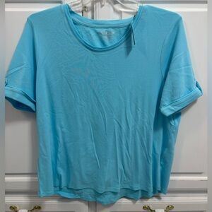 Chico’s Cuff Elbow Sleeve Clear Aqua Tee NWT Size XXL Chico’s 4